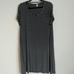 Old Navy Black and White Stripe Swing Dress